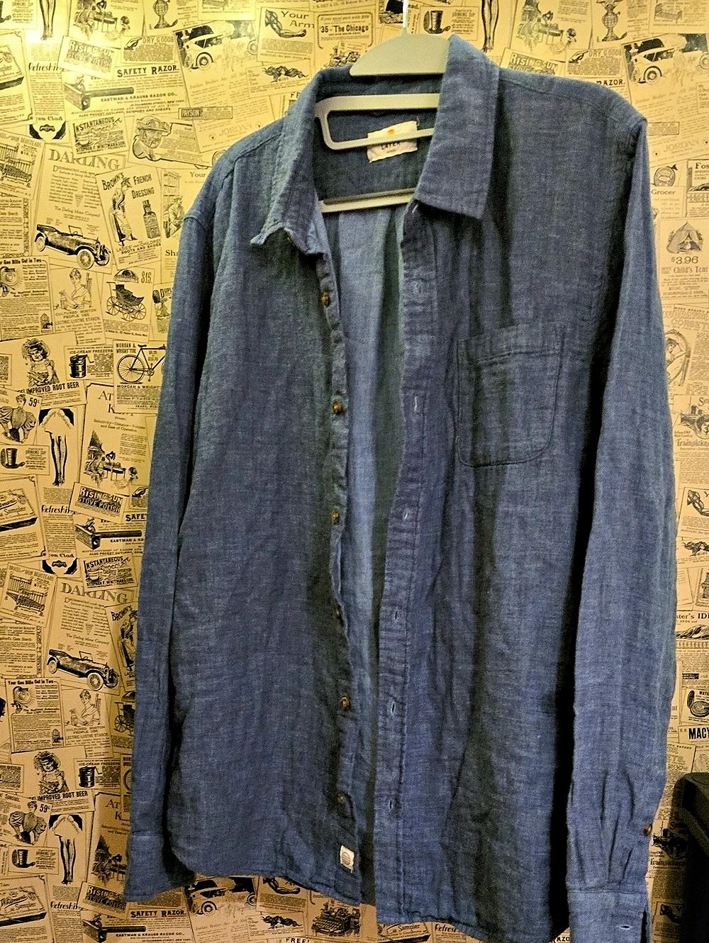 Marine Layer Better-Than-Linen Long Sleeve Shirt Men's Cotton Button Down Shirt